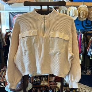 Cream V-Neck Sweater